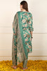 Green Cotton Floral Printed Straight Suit Set JPSKD1047GRN