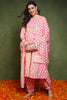 Pink Pure Cotton Ethnic Motifs Embroidered Anarkali Suit Set JPSKD1048PNK