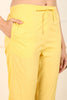 Yellow Cotton Embroidered Straight Suit Set JPSKD1052YLW