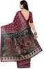 Purple Silk Blend Polka Dots Printed Saree With Blouse Piece KS1026