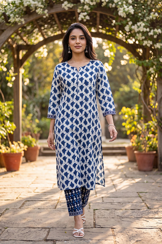 Abstract Printed Kurta with Trouser Set LPKSET1003