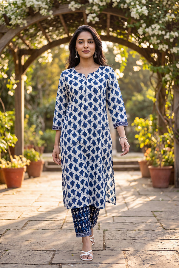 Abstract Printed Kurta with Trouser Set LPKSET1003