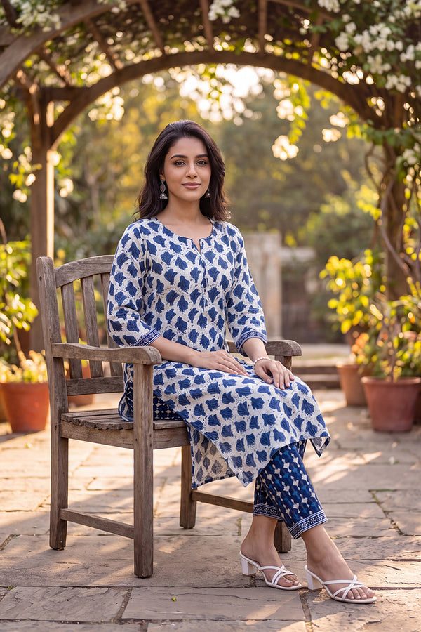 Abstract Printed Kurta with Trouser Set LPKSET1003