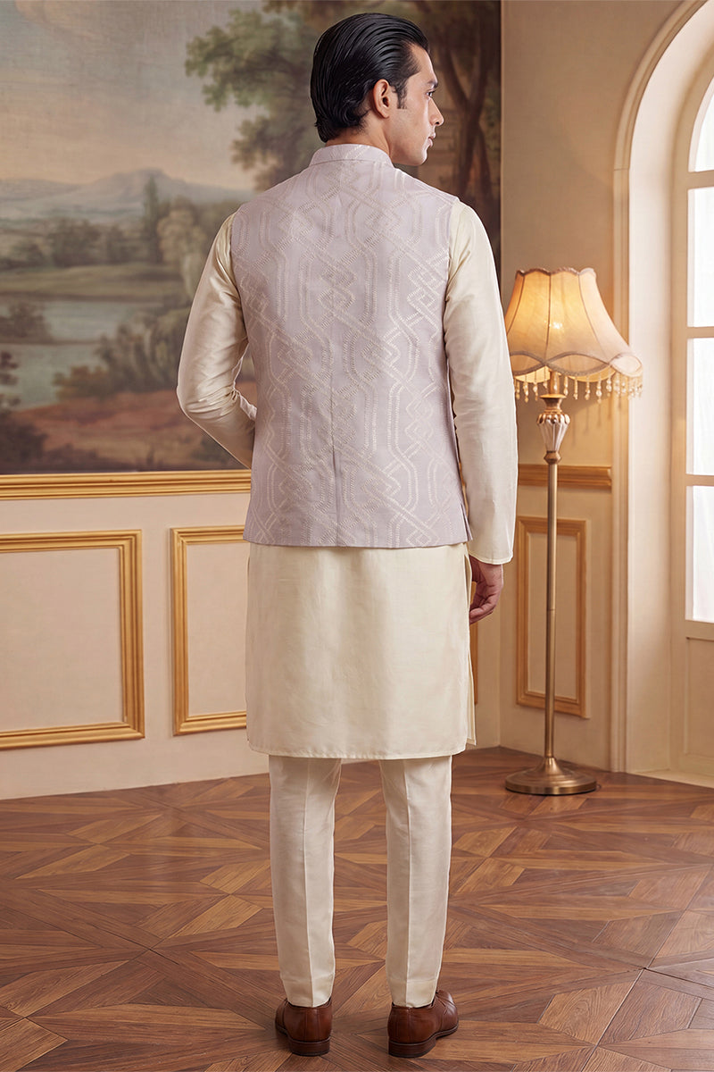Lavender Jacquard Woven Design Solid Koti MKOT1022