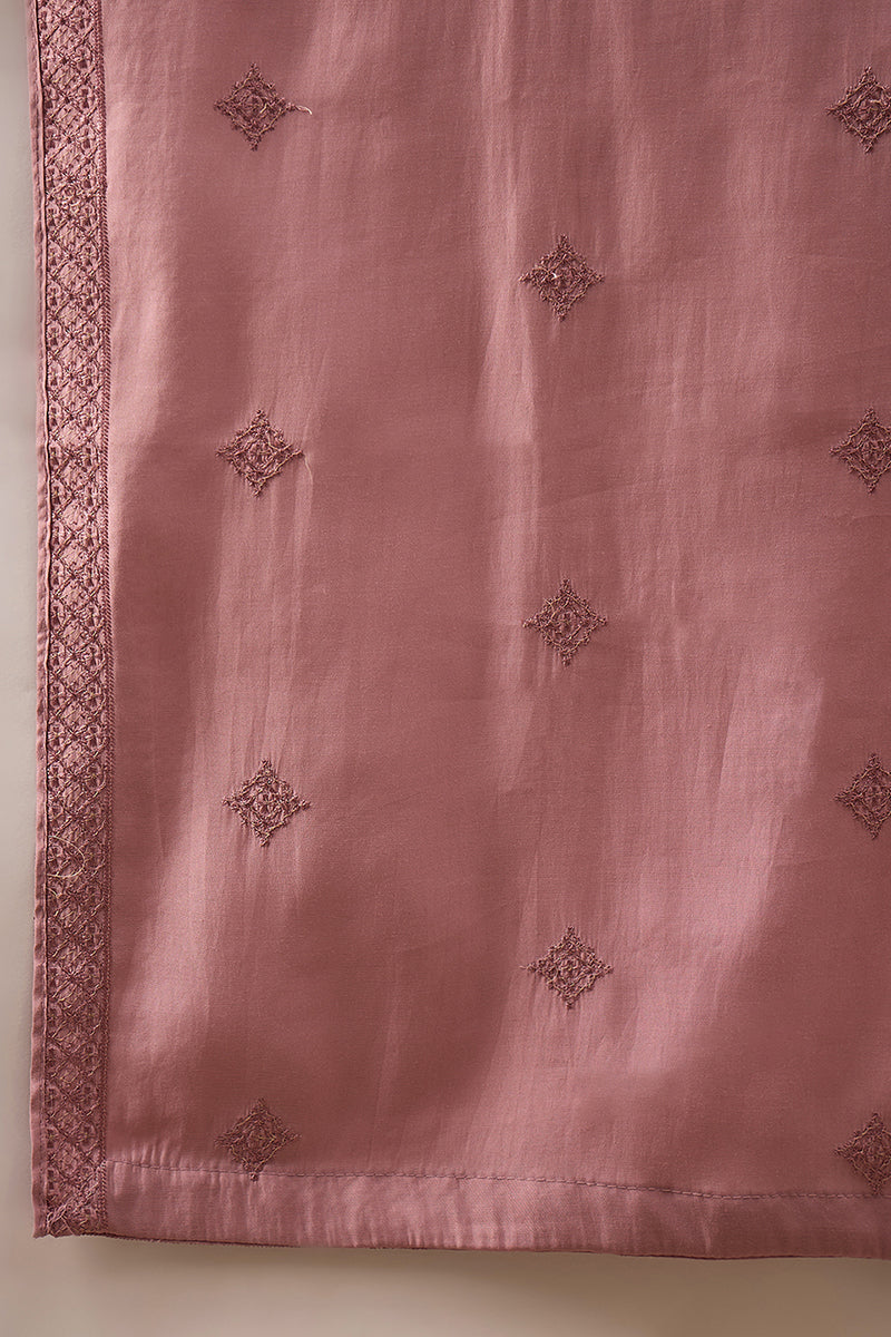 Pink Silk Blend Embroidered Straight Kurta Trouser with Dupatta MKPD1003