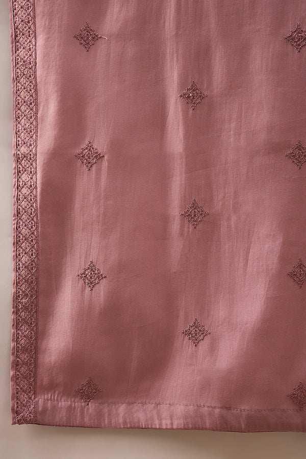 Pink Silk Blend Embroidered Straight Kurta Trouser with Dupatta MKPD1003