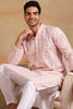 Ethnic Bay Peach Viscose Rayon Ethnic Motifs Embroidered Straight Kurta For Men MKU1004PCH