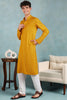 Ethnic Bay Yellow Viscose Rayon Solid Embroidered Straight Kurta For Men MKU1022YLW