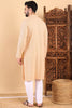 Ethnic Bay Cream Viscose Rayon Solid Embroidered Ethnic Straight Chikankari Kurta For Men MKU1029CRM