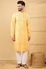 Ethnic Bay Yellow Viscose Rayon Abstract Embroidered Straight Chikankari Kurta MKU1039