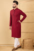 Ethnic Bay Maroon Viscose Rayon Solid Embroidered Straight Chikankari Kurta MKU1043