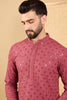 Ethnic Bay Red Viscose Rayon Solid Embroidered Straight Chikankari Kurta MKU1057