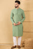 Ethnic Bay Green Viscose Rayon Solid Embroidered Straight Chikankari Kurta MKU1058