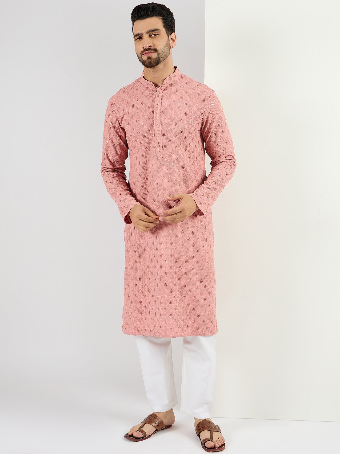 Blue Viscose Rayon Solid Embroidered Straight Kurta MKU1060
