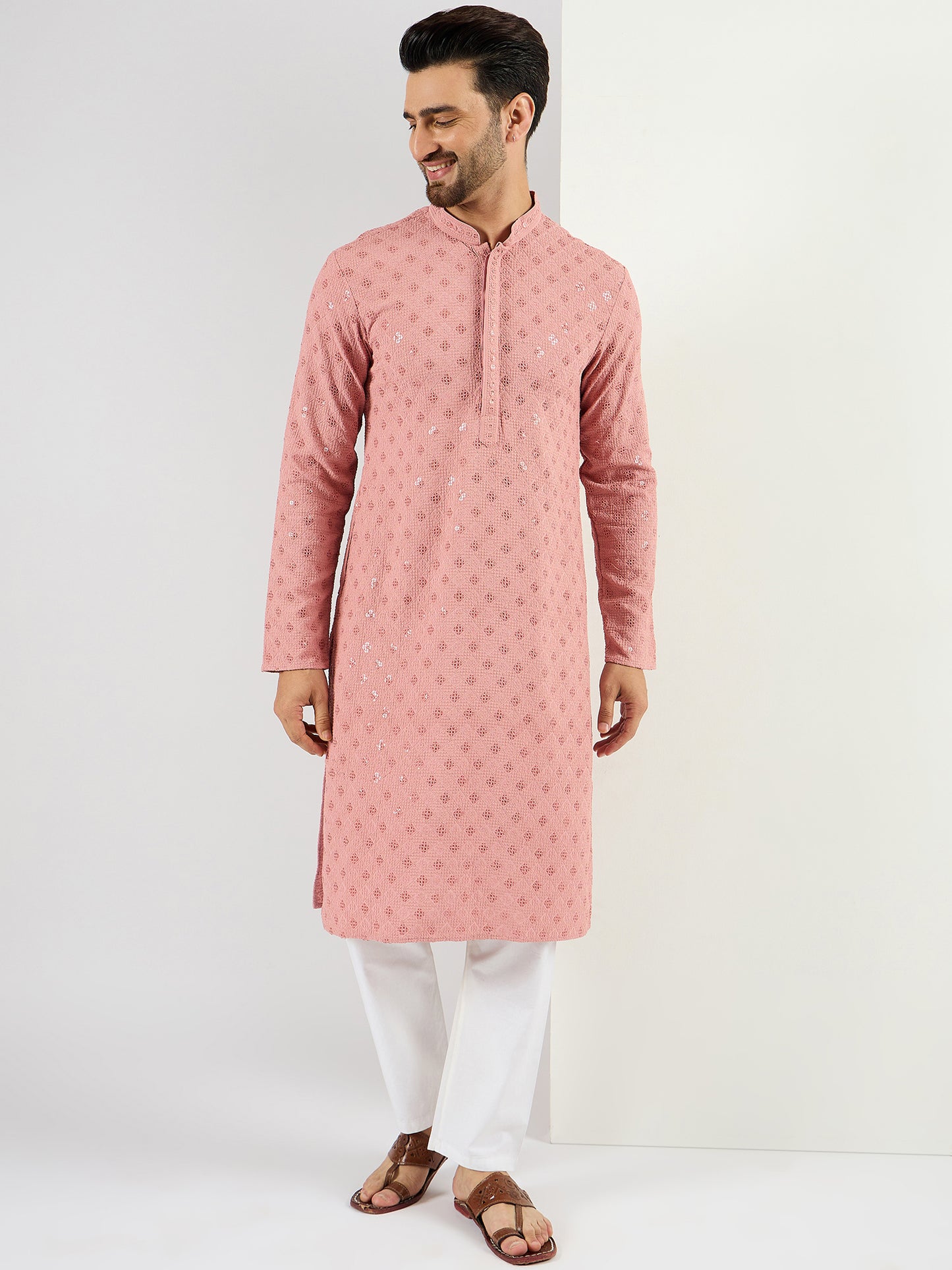 Blue Viscose Rayon Solid Embroidered Straight Kurta MKU1060