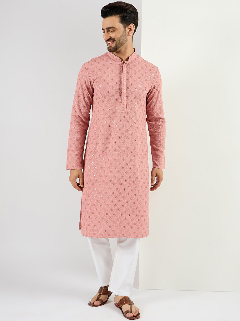 Blue Viscose Rayon Solid Embroidered Straight Kurta MKU1060