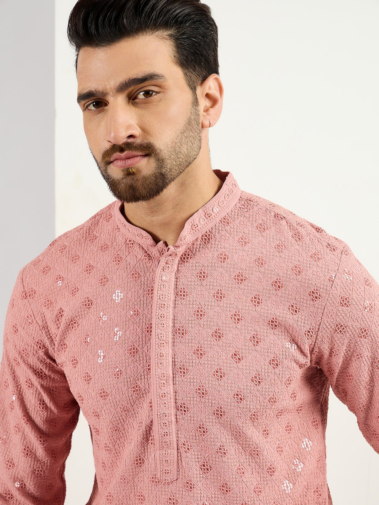 Blue Viscose Rayon Solid Embroidered Straight Kurta MKU1060