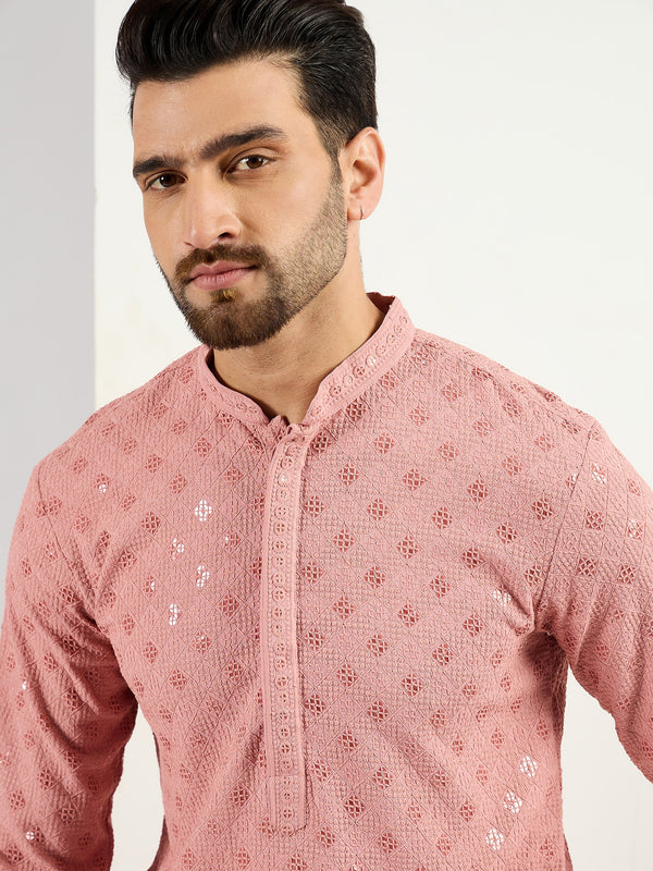 Blue Viscose Rayon Solid Embroidered Straight Kurta MKU1060