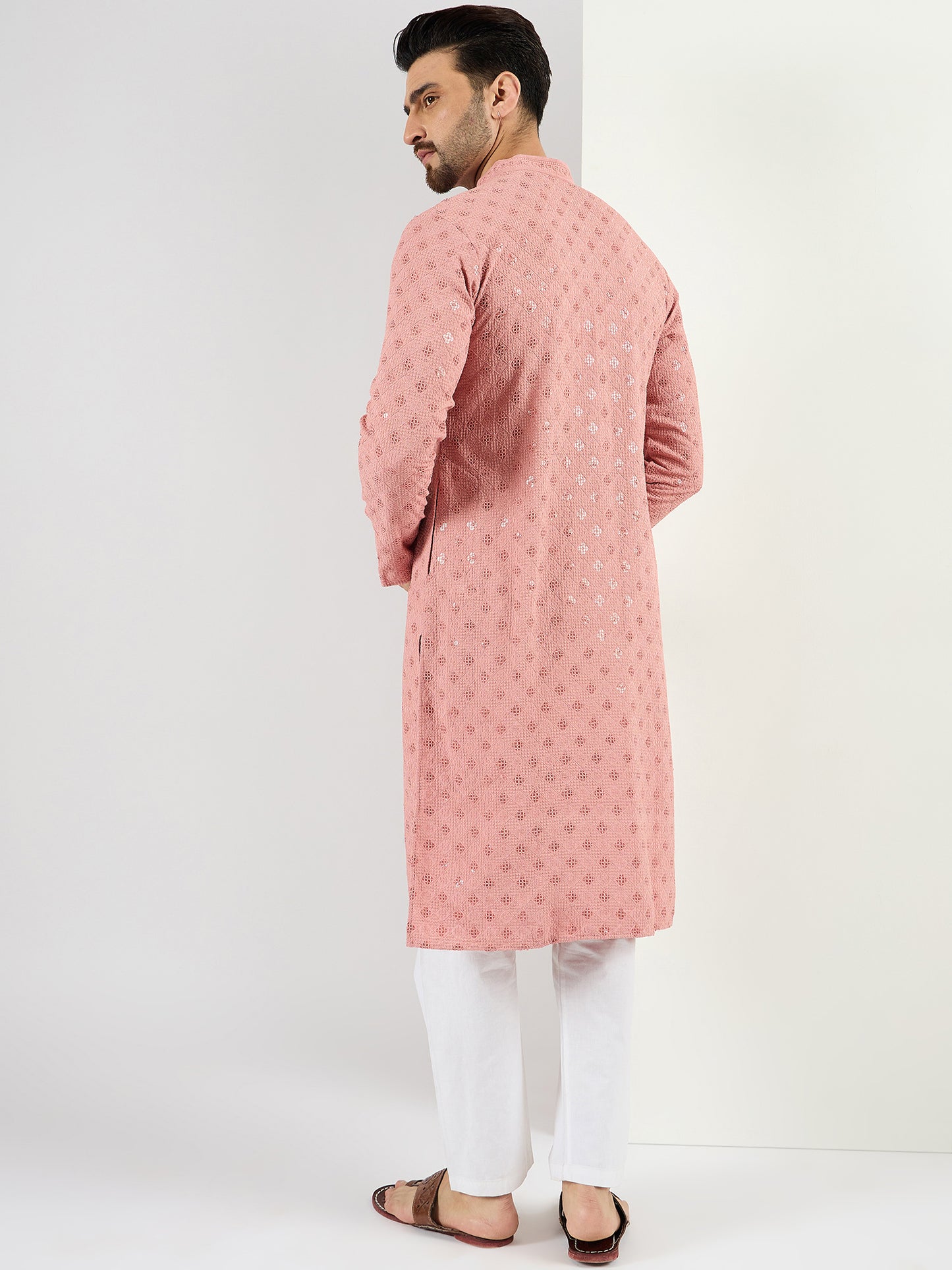 Blue Viscose Rayon Solid Embroidered Straight Kurta MKU1060