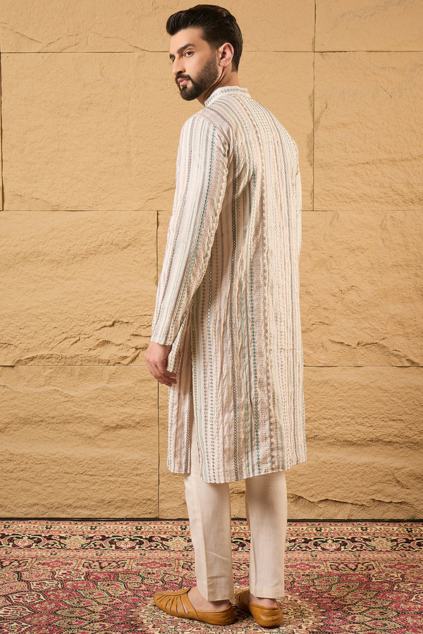 Pink Silk Embroidered Mandarin Collar Straight Kurta MKU1129