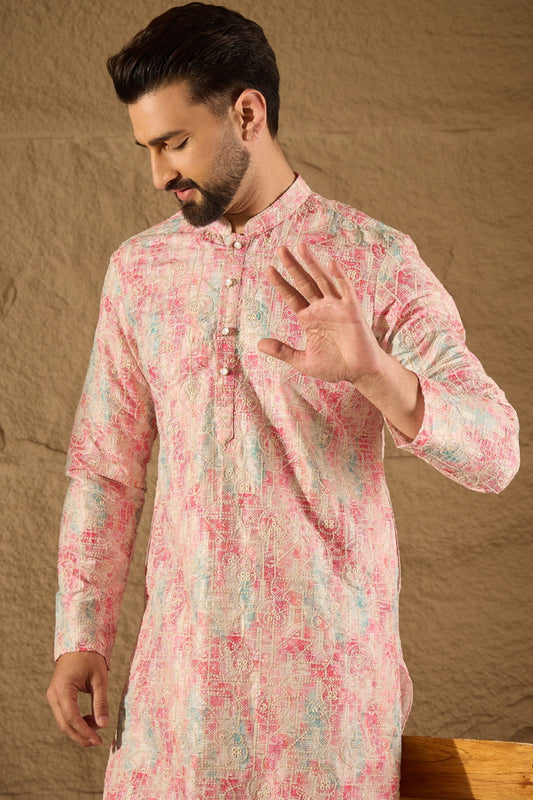 Multi Viscose  Ethnic Motifs Printed Straight Kurta MKU1308