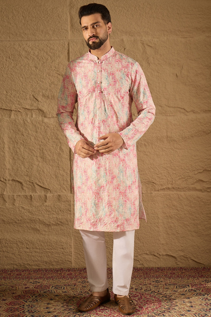 Multi Viscose  Ethnic Motifs Printed Straight Kurta MKU1308