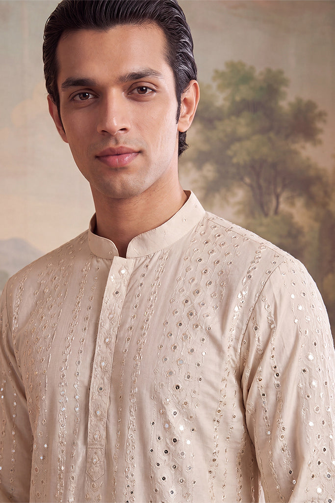 Green Silk Blend Solid Embroidered Kurta With Trouser MKSET1722