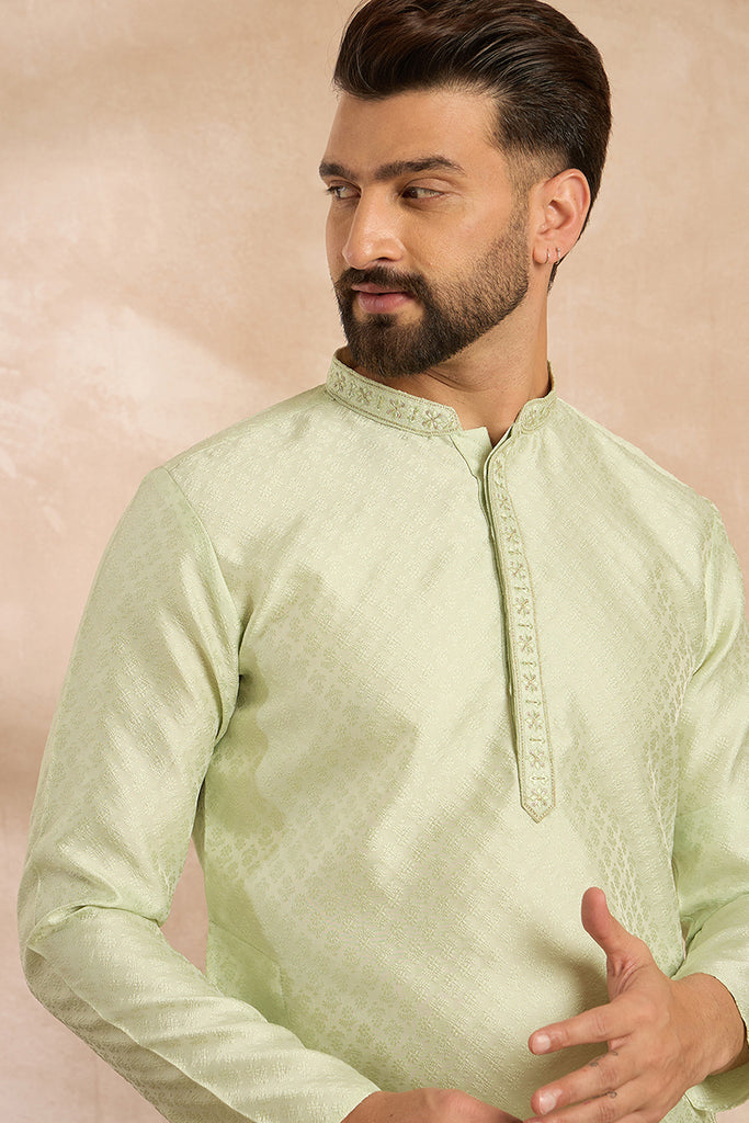 Teal Polyester Solid Embroidered Straight Kurta With Trouser MKSET1839
