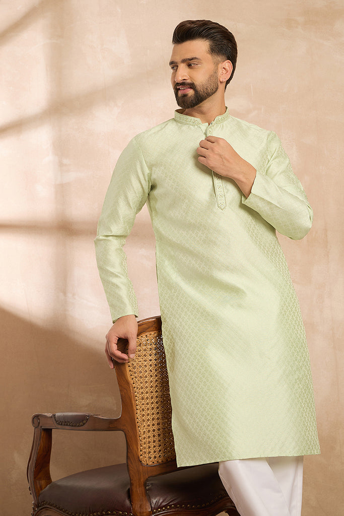 Teal Polyester Solid Embroidered Straight Kurta With Trouser MKSET1839