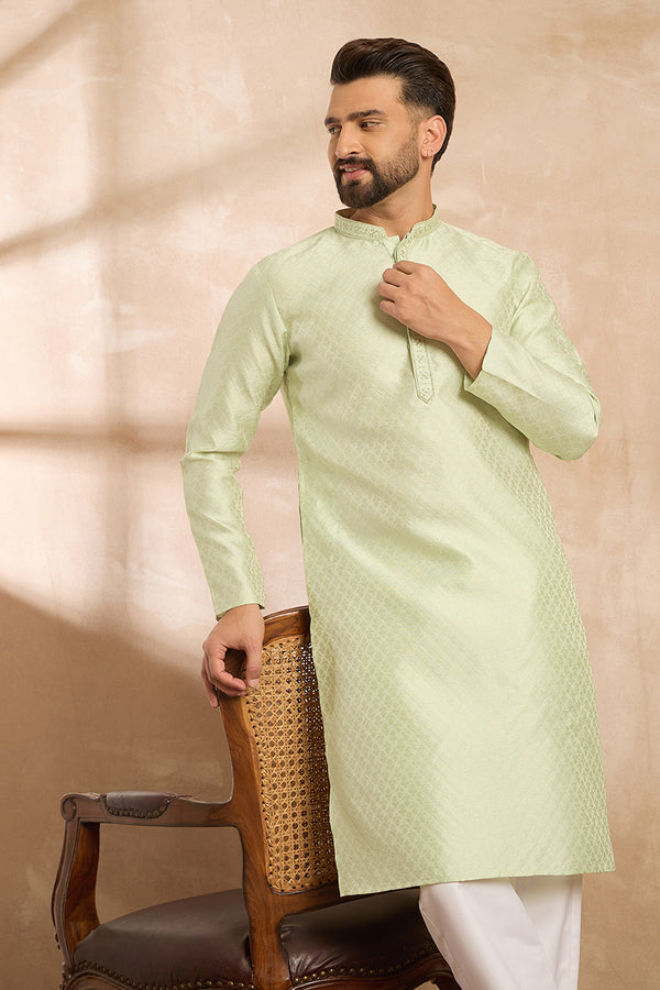 Teal Polyester Solid Embroidered Straight Kurta With Trouser MKSET1839