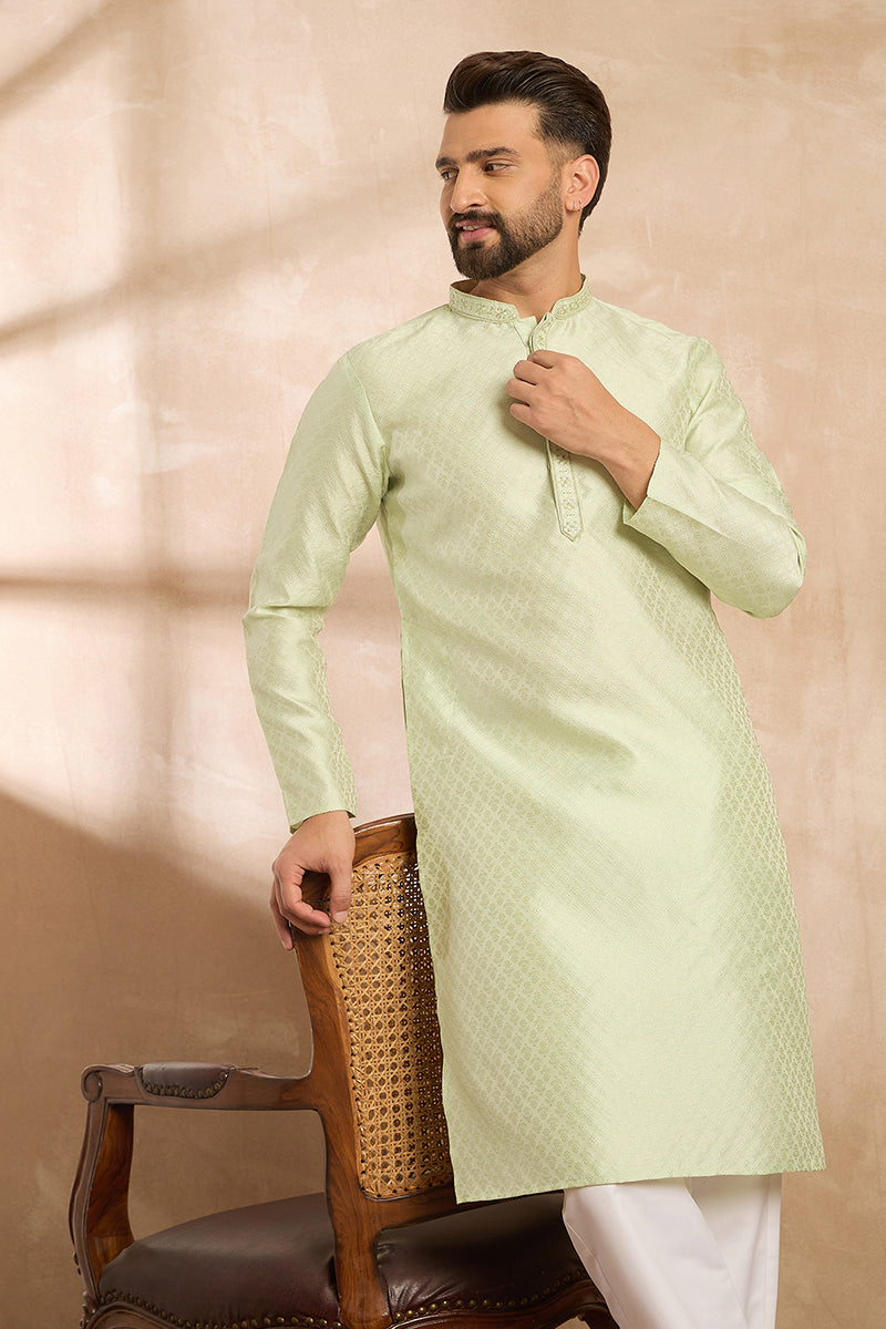 Teal Polyester Solid Embroidered Straight Kurta MKU1839