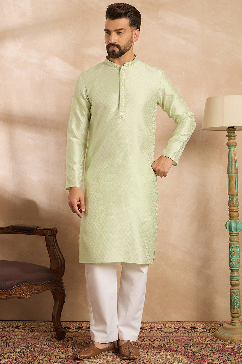 Teal Polyester Solid Embroidered Straight Kurta MKU1839