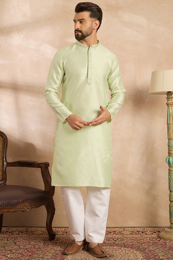Teal Polyester Solid Embroidered Straight Kurta MKU1839