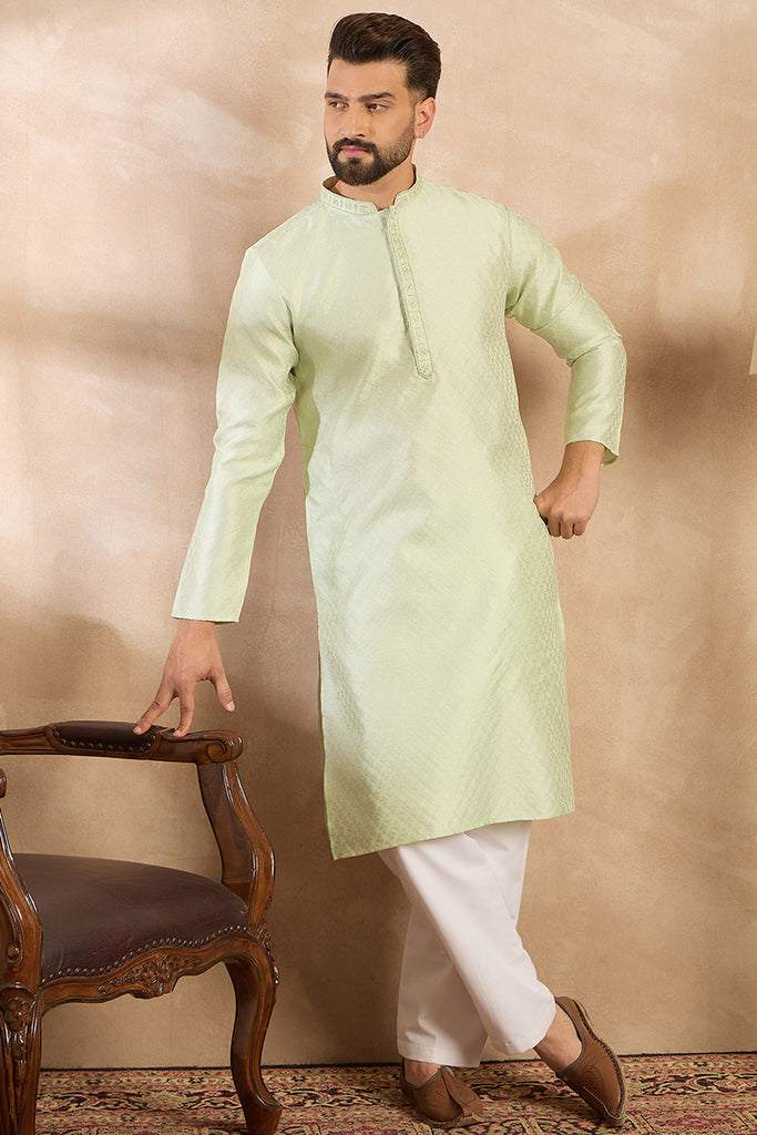 Teal Polyester Solid Embroidered Straight Kurta With Trouser MKSET1839