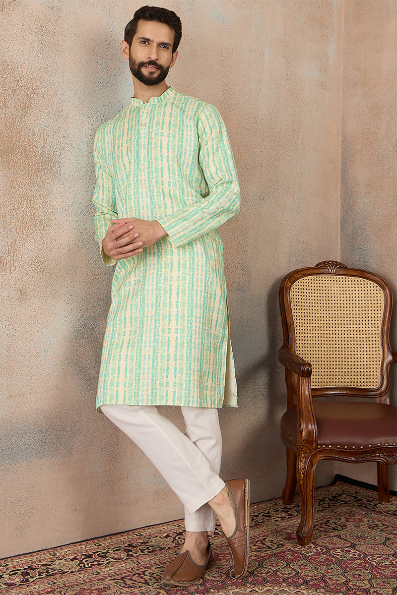 Multi Silk Blend Abstract Printed Kurta MKU2251