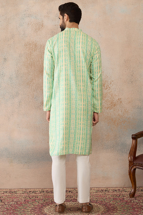 Multi Silk Blend Abstract Printed Kurta MKU2251