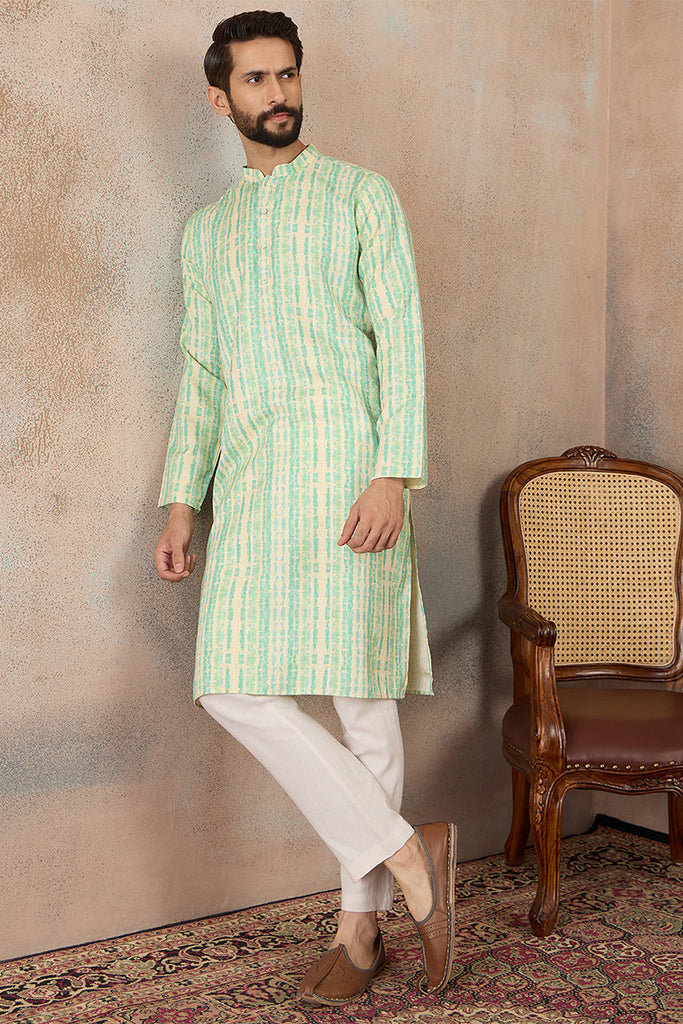Multi Silk Blend Abstract Printed Kurta MKU2251
