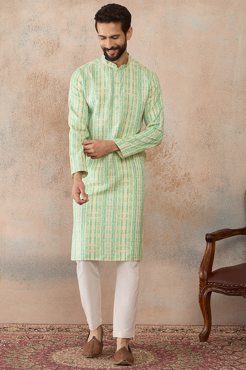 Multi Silk Blend Abstract Printed Kurta MKU2251