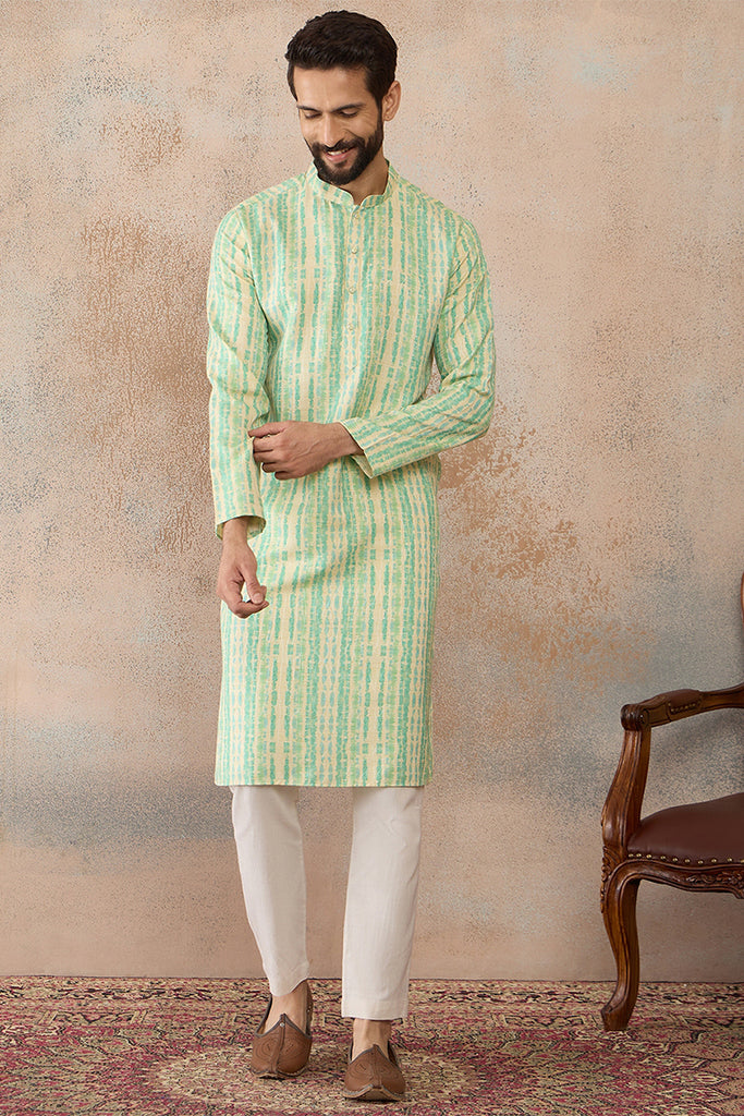 Multi Silk Blend Abstract Printed Kurta MKU2251
