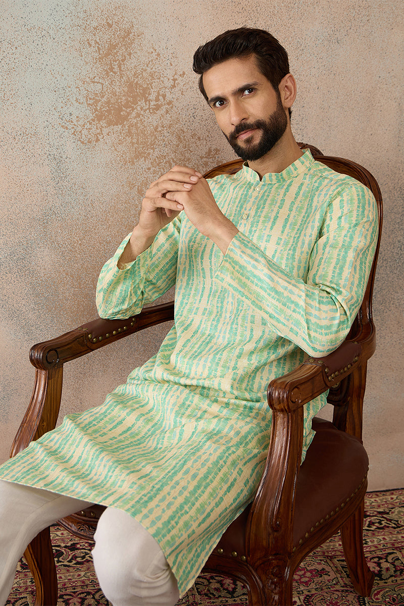 Multi Silk Blend Abstract Printed Kurta MKU2251