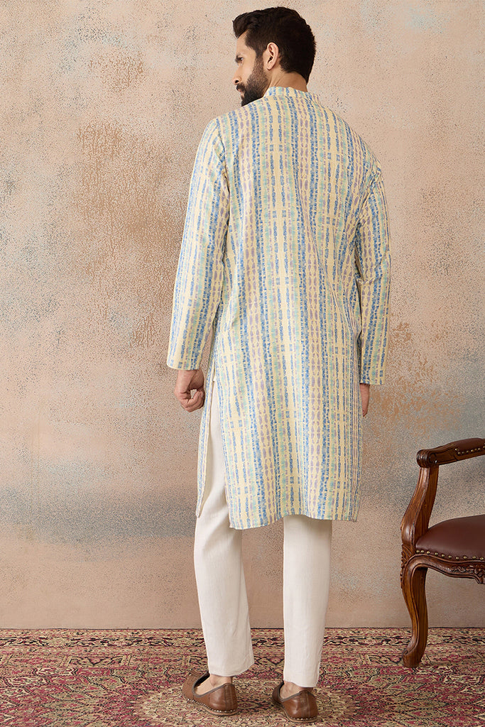 Multi Silk Blend Abstract Printed Kurta MKU2252