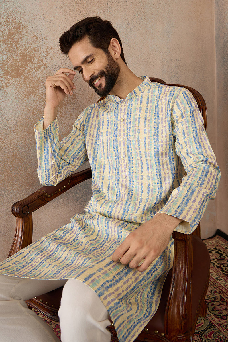 Multi Silk Blend Abstract Printed Kurta MKU2252
