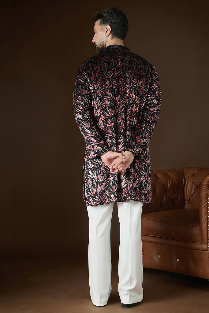 Black Velvet Ethnic Motifs Printed  Kurta MKU2722