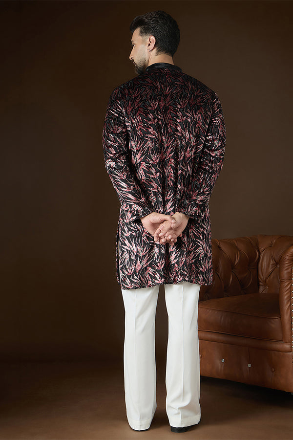 Black Velvet Ethnic Motifs Printed  Kurta MKU2722