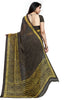 Black Georgette Ikat Printed Saree With Blouse Piece PC1052