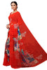 Red Georgette Geometric Printed Saree With Blouse Piece3 PC1125