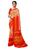 Orange Georgette Printed Saree With Blouse Piece PC1126