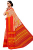 Orange Georgette Printed Saree With Blouse Piece PC1126