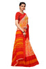 Orange Georgette Printed Saree With Blouse Piece PC1126