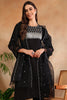 Black Poly Silk Straight Suit Set PKSKD1633